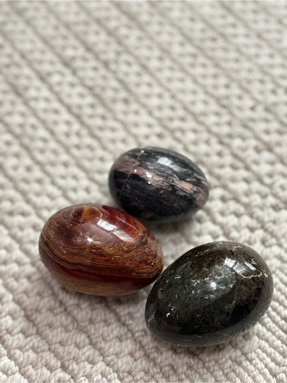 Large Polished Black Marble Granite Stone Egg 3” – Modern Minimal Decor